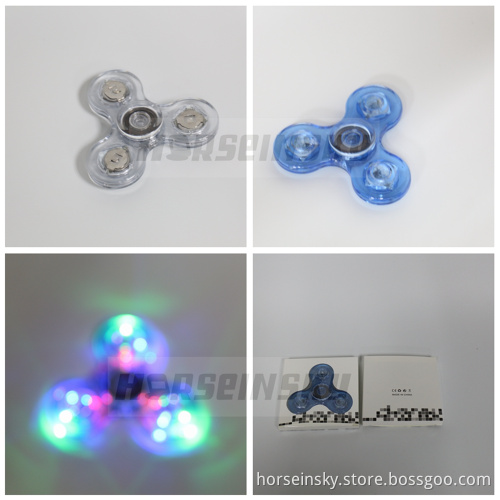 Transparent Fidget Spinner Crystal Acrylic LED Light Hand Spinner